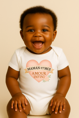 Body bébé blanc Maman et moi amour infini, cadeau naissance original et émouvant, vêtement bébé tendre personnalisé, idée cadeau maman