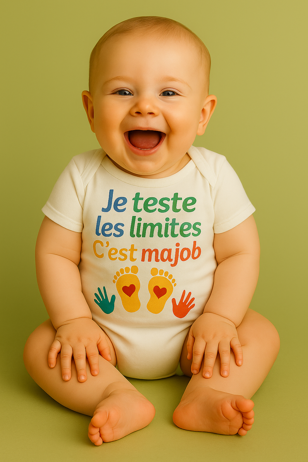 Bébé rit en body humoristique – vêtements bébé 0–24 mois doux et confortables AnCaBébé