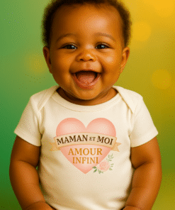 Body bébé blanc Maman et moi amour infini, cadeau naissance original et émouvant, vêtement bébé tendre personnalisé, idée cadeau maman