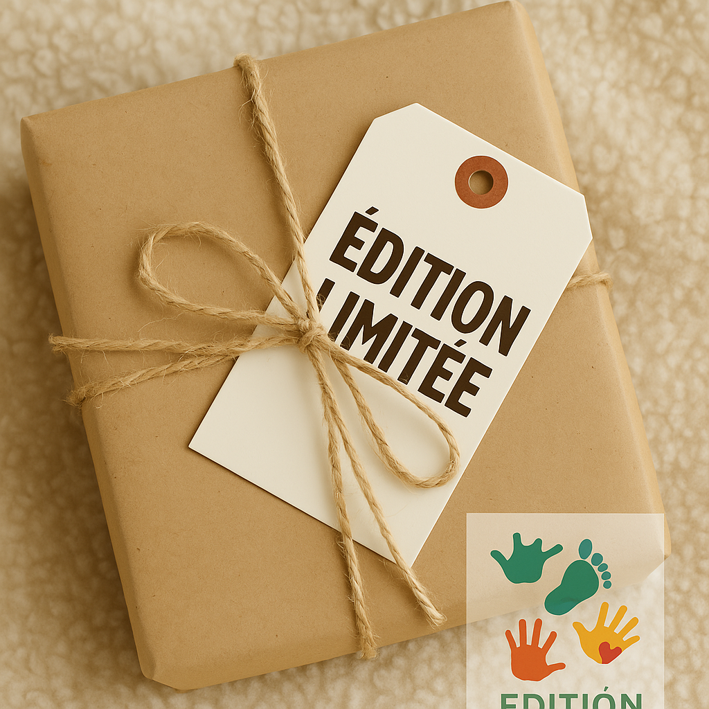 Coffret cadeau bébé en édition limitée, emballage artisanal en papier kraft avec étiquette personnalisée – idée cadeau naissance, baptême ou baby shower