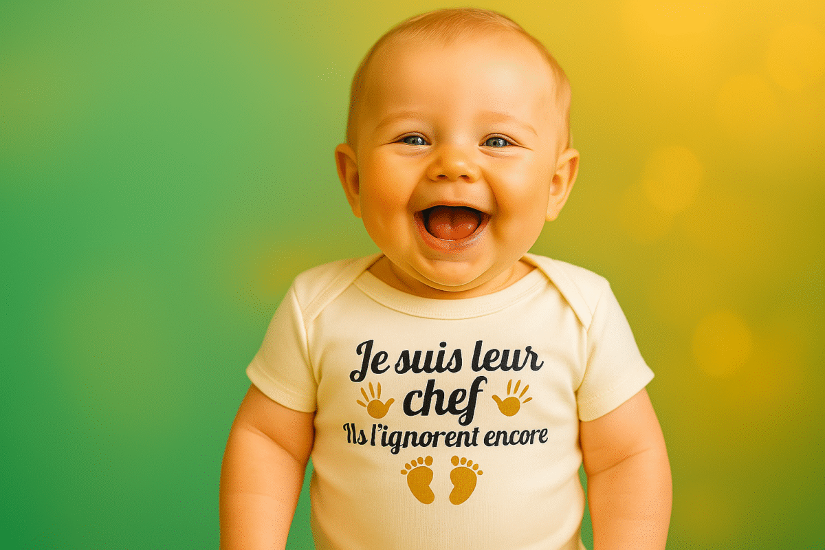 Bébé rigole en body humoristique « Petit chef en herbe » – vêtement bébé 0–24 mois en coton Airlume doux et hypoallergénique