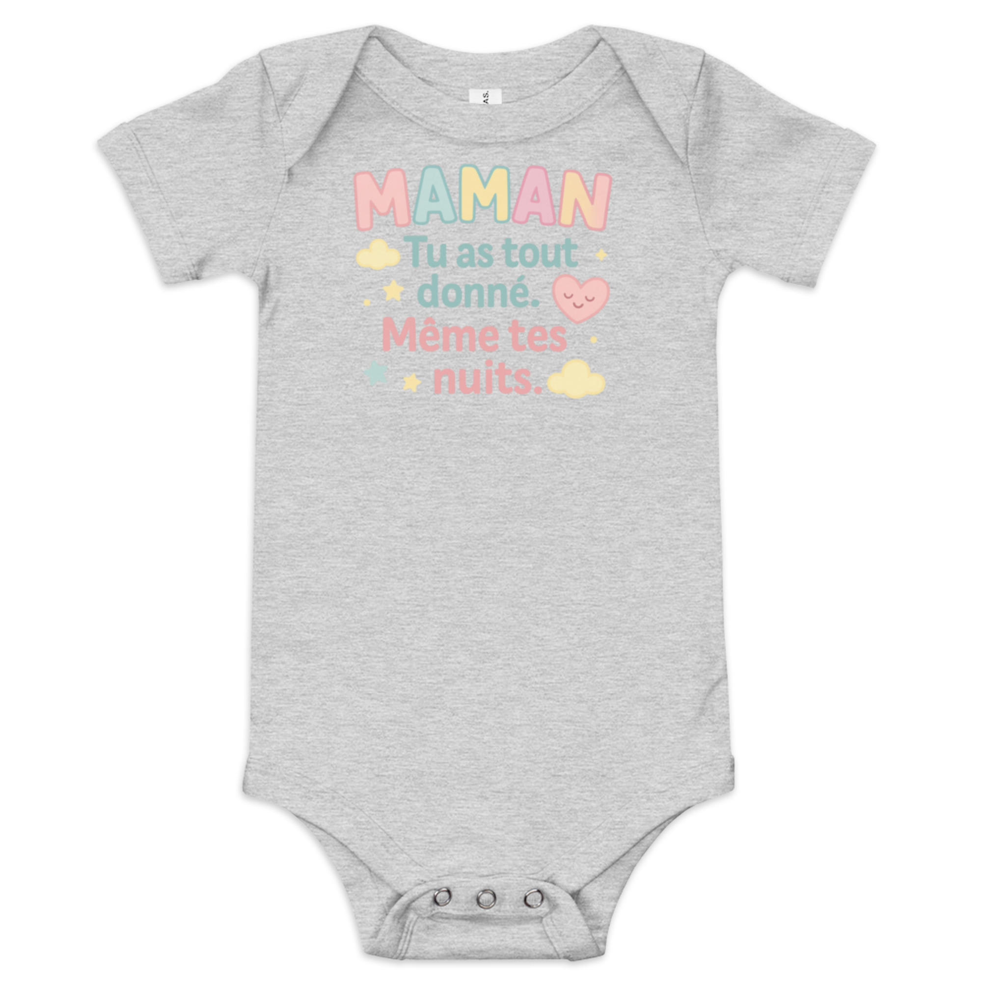 Body bébé personnalisé MAMAN tu as tout donné Même tes nuits Le cadeau qui touche le cœur – Image 4