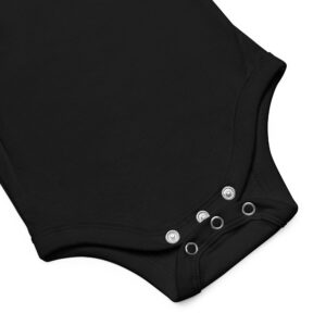Body bébé noir manches courtes avec fermeture boutons pression coton doux