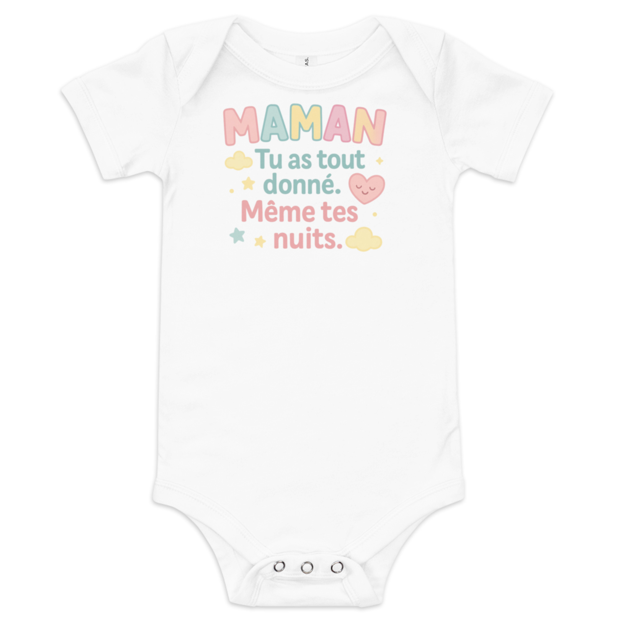 Body bébé personnalisé MAMAN tu as tout donné Même tes nuits Le cadeau qui touche le cœur – Image 7